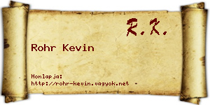 Rohr Kevin névjegykártya